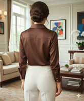 Blusa Social Feminina de Seda com Manga Longa Elegante | Lady